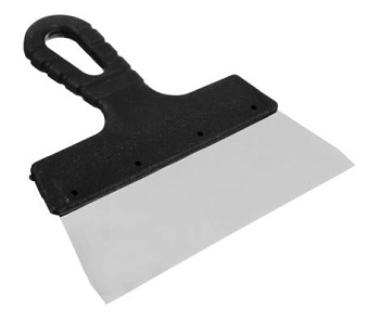 Шпатель металл (нерж.), пласт.ручка 200мм РОКОТ 683-136