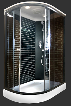 Душ.каб. 25К R 120*80*215 кирпич.черные н/п