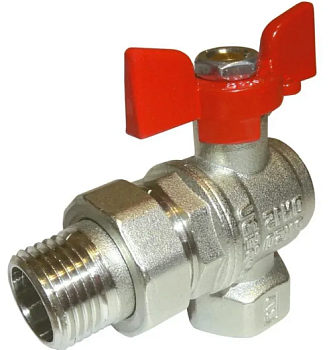Кран-АМЕРИКАНКА УГЛ. никель 1/2" бгш PREMIUM Valfex (48/12)