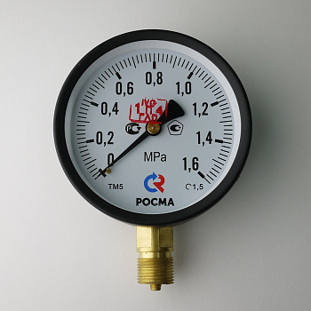 Манометр 100*G1/2 (1,6 MПa) ТМ-510Р 10  ниж подк РОСМА (1/50)