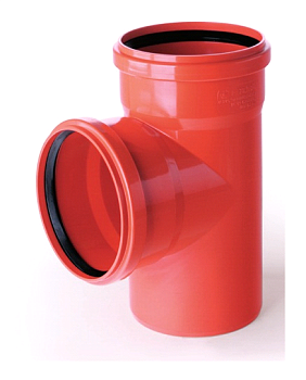 Тройник ПП Ø110 уг.45° РЫЖИЙ (1/20)