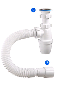Сифон 1 1/4"х40 нерж D-63мм, 40-40/50 ОРИО А-3202 (1/40)