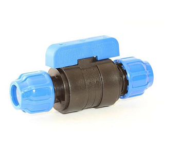 Кран шар. разъем. 32*32 ПЭ (POELSAN) (1/5/60)