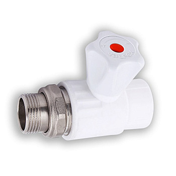 Кран шар.д/рад.ПП 25 * 3/4 прям Valfex белый (10/50)