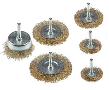 Набор щеток метал.со шпильками 6пр. ЕРМАК 656-035