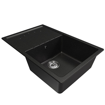 Мойка ML-GM19 с крылом, ультра-черная (344), 750*500*200