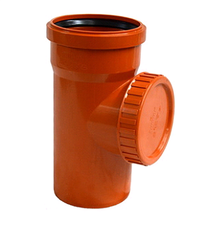 Ревизия с крышкой ПП Ø110 РЫЖАЯ