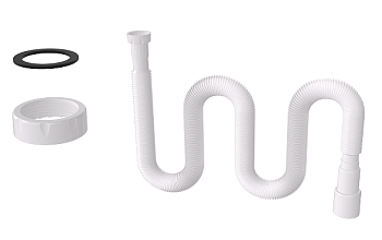 1332- Гибкая труба с гайкой 1 1/4" 1300мм, выход 40*50мм