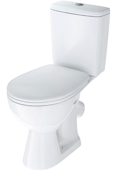 Унитаз-компакт (ROSA) "Уют" белый (косой, нижн, сид полип, 2-кн арм)