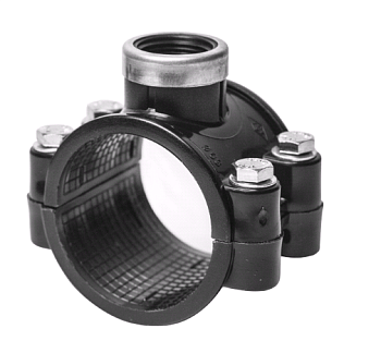 Седелка ПЭ с вн.труб.резьбой 63 - 1/2" (обж) усил.POELSAN (1/10/110)