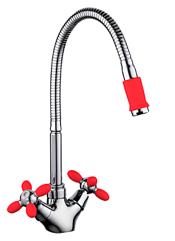 R43127-10 Frud елочка 1/2 м/к на гайке гиб.нос красный БЕЗ ПОДВОДКИ