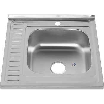 Мойка накл. 60*50 (0,6) ПРАВАЯ (вып. 3 1/2+сифон) (гл.16см) МЕЛАНА (1/10)