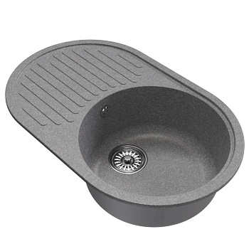 Мойка ML-GM16 овал с крылом, графит (342), 730*460*180