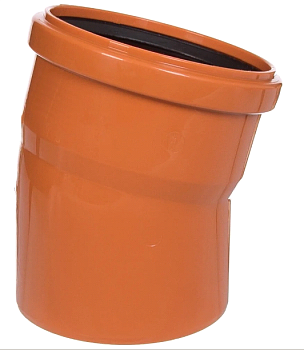 Отвод ПП Ø110 уг.15° РЫЖИЙ