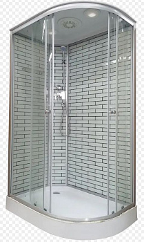 Душ.каб. 35К L лев 120*80*215 Н/П белый кирпич