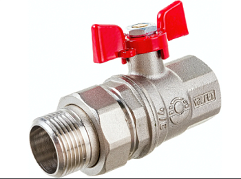 Кран-АМЕРИКАНКА никель 1/2" бгш ПРЯМОЙ PREMIUM Valfex (56/14)