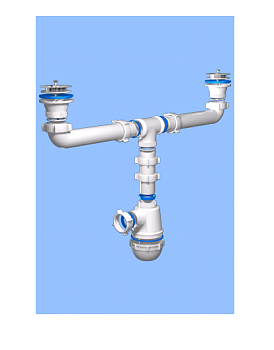 Сифон 1 1/2*40  Ani Грот двойной А3000 1/20