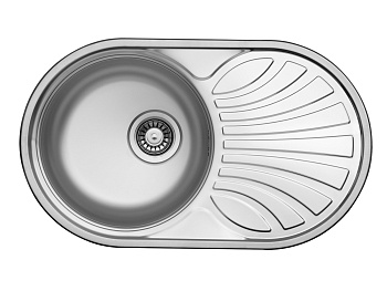 Мойка врезн. Юкинокс Фаворит 760.470, 3 1/2", 0,6мм ЛЕВ без сифона