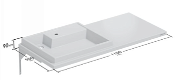 Умывальник н/стир.маш. Юпитер 1100*90*500 левый САНТА