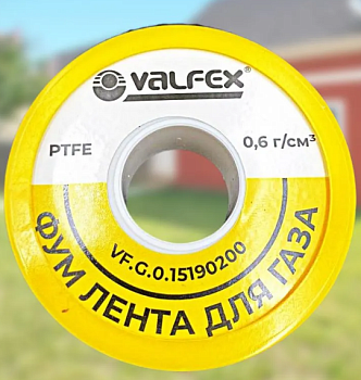 Лента ФУМ для газа 15х19х0,2 желтая VALFEX (10/300)