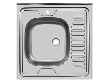 Мойка накладная ECO600.600 L, 0,4мм., 12см (1/21) без сифона