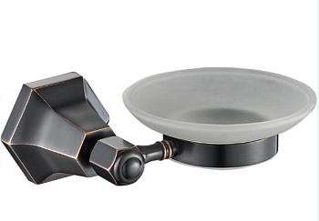 Мыльница навесная стекло OUTE TG2303 черное золото(1/80)