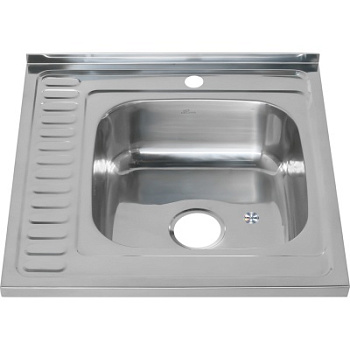 Мойка накл. 60*60 (0,6) ПРАВАЯ (вып. 3 1/2+сифон) (гл.16см) МЕЛАНА (1/10)