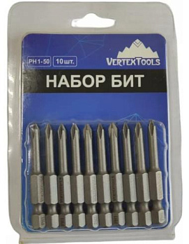 НАБОР БИТ PH1X50 VERTEXTOOLS 10 шт (1/10/120)