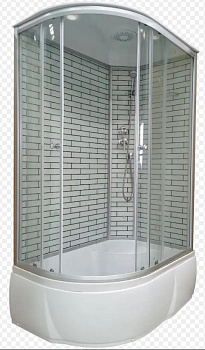Душ.каб. 34К R прав 120*80*215 В/П белый кирпич