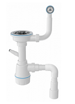 1046 Сифон д/мойки с круг.перел., 3 1/2 ЭКОНОМ(1/20)