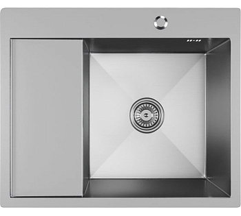 Мойка настол.монтаж 60х50 (3,0) ПРАВ. вып 3 1/2 MIXLINE PRO 20см с сифоном (сатин)