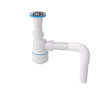 1050 Сифон для умывальника, выпуск 64мм (1/40)