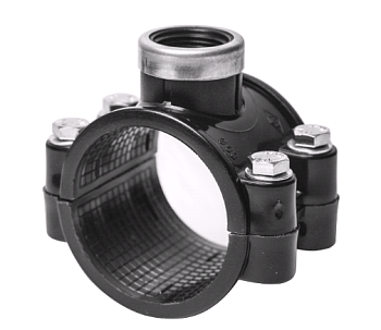 Седелка ПЭ с вн.труб.резьбой 90 - 1 1/2" (обж.) усил.POELSAN (1/5/40)