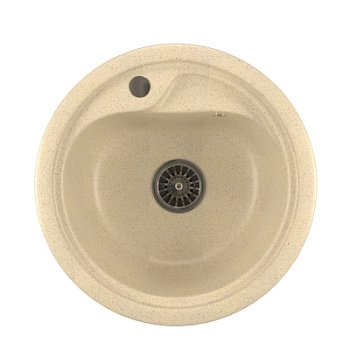 Мойка ML-GM10 круглая, бежевая (328) 440 мм, NEW
